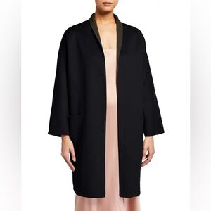 Vince Collarless Reversible Jacket Charcoal Open Front Cardigan Size XXS New